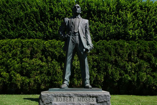 A statue of Robert Moses.